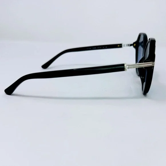 Tory Burch TY7138 Black Geometric Cat Eye Sunglasses Blue Gradient Lenses - Picture 4 of 14